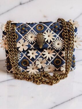 Kurt Geiger Mini Kensington Floral Appliquéé Leather